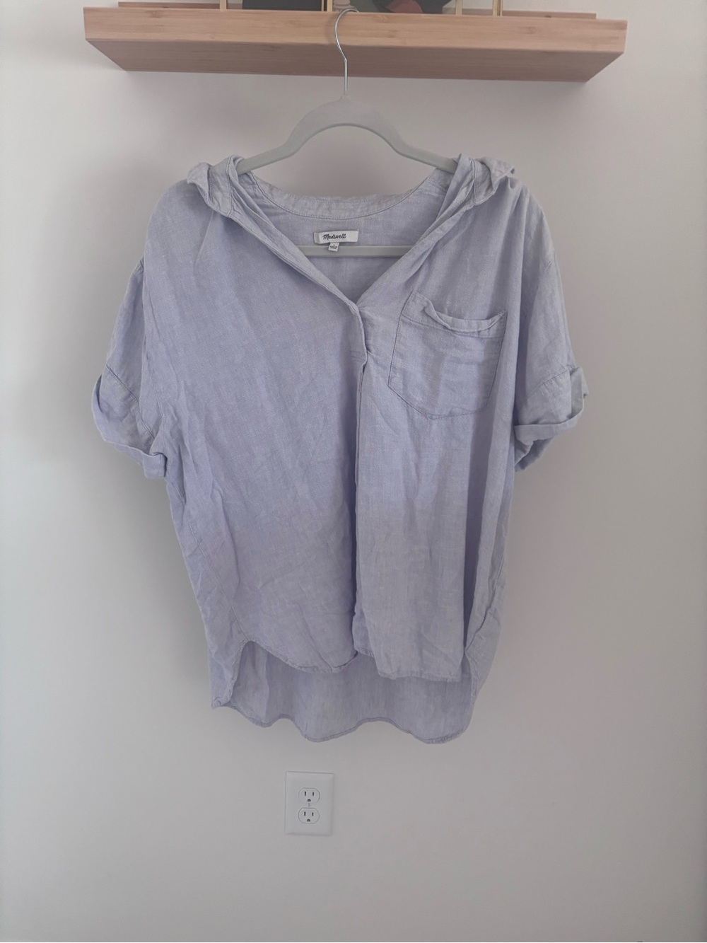 Madewell Light Purple Blouse | Lavender Button Up Top